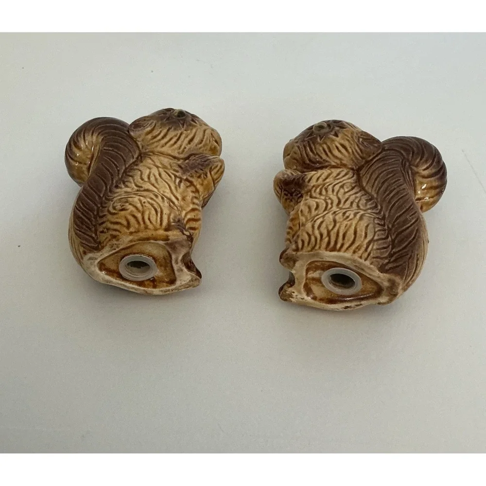 Vintage Googley Eyes Squirrel Brown and Tan Salt and Pepper Shakers